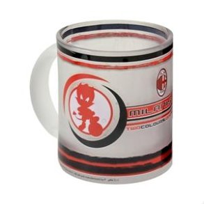 Milan krus i frosted glas med ptrykt maskot